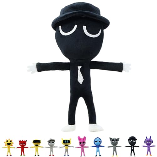 GUUIESMU Sprunki Plush,sprunki Plushies,sprunki Figures,sprunki Toys,Funny Sprunki Plushies for Games Fans,Christmas Birthday Gifts for Boys Girls Aged 4 5 6 7 8 9 10+ Years Old (Black) von GUUIESMU