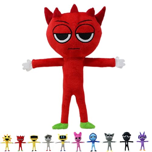 GUUIESMU Sprunki Plush,sprunki Plushies,sprunki Figures,sprunki Toys,Funny Sprunki Plushies for Games Fans,Christmas Birthday Gifts for Boys Girls Aged 4 5 6 7 8 9 10+ Years Old (red) von GUUIESMU