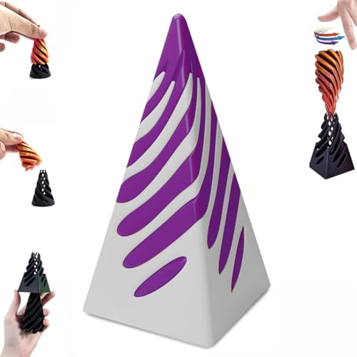 Impossible Pyramid Passthrough Sculpture,Pass Through Pyramid Fidget Toy,3D Printed Spiral Cone Toy,3D Rotating Spiral Cone Fingertip Printed Toys, Egyptian Pyramid Statue Art Mode (03) von GUUIESMU