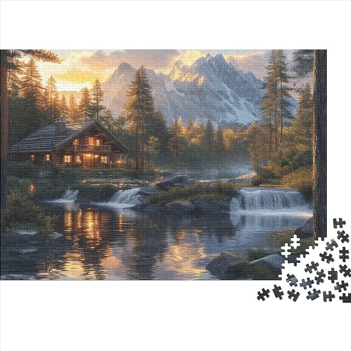 Berghütte Puzzlespiel 1000 Teile Jigsaw Puzzle 1000 Puzzle FüR Erwachsene Kinder Senioren Erwachsenen Puzzlespiel Puzzel 1000pcs (75x50cm) von GUYDZOOM