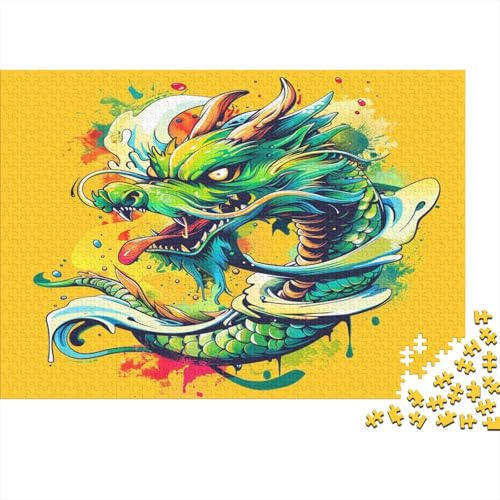 Drache Puzzlespiel 1000 Teile Erwachsene -Puzzle 1000 Stück Spiel Puzzles Für Erwachsene Kinder Puzzle Erwachsenen Puzzlespiel Puzzel 1000pcs (75x50cm) von GUYDZOOM