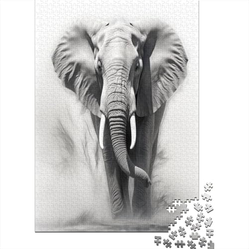 Elefant Puzzle 1000 Teile Puzzle Für Erwachsene Und Kinder Ab 14 Jahren Puzzel 1000pcs (75x50cm) von GUYDZOOM