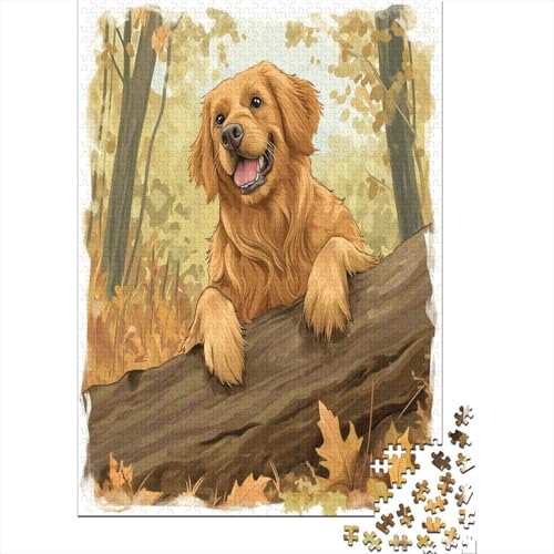 Golden Retriever Puzzlespiel 1000 Teile Erwachsene -Puzzle 1000 Stück Spiel Puzzles Für Erwachsene Kinder Puzzle Erwachsenen Puzzlespiel Puzzel 1000pcs (75x50cm) von GUYDZOOM