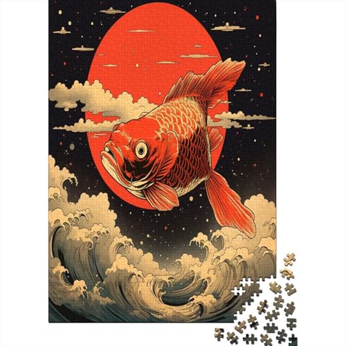 Koi-Karpfen 1000 Teile Puzzle Für Erwachsene, Hochwertige Recycelbare MateriAußerirdische Und Druck Puzzlespiel, Familienspiel, Geschenk Für Liebhaber Oder Freunde Puzzel 1000pcs (75x50cm) von GUYDZOOM