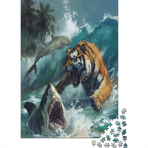 Tiger Puzzle 1000 Teile Erwachsene, Puzzlespiel Jigsaw Puzzles Erwachsenen Puzzlespiel Puzzel 1000pcs (75x50cm) von GUYDZOOM