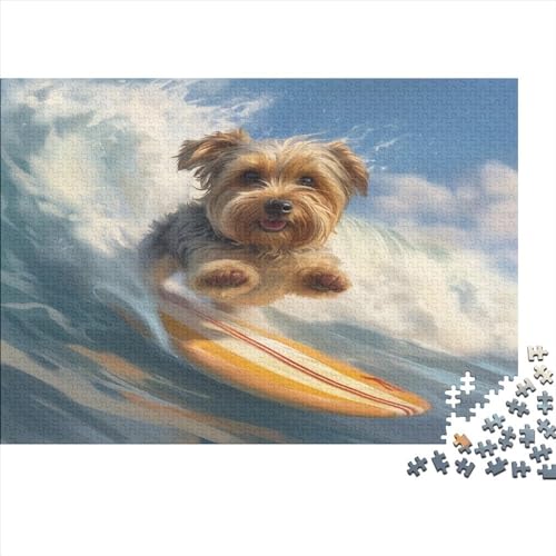 Yorkshire Terrier Puzzle 1000 Teile Puzzle Erwachsene Schwieriges Schwer Puzzle Für Erwachsene Und Kinder Ab 14 Jahren Puzzel 1000pcs (75x50cm) von GUYDZOOM