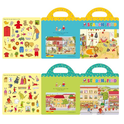 GUYUCOM 2 Pack Wiederverwendbares 3D-Stickerbuch für Kinder, Tragbar, Wasserdicht, Geeignet für Jungen und Mädchen ab 2 Jahren,Kinder Geschenk Spielzeug für 2 3 4 5 6 Jahre GUYUCOM 2 Pack Wiederverwendbares 3D-Stickerbuch für Kinder, Tragbar, Wasserdicht, Geeignet für Jungen und Mädchen ab 2 Jahren,Kinder Geschenk Spielzeug für 2 3 4 5 6 Jahre von GUYUCOM