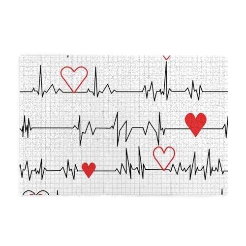 EKG-Streifen für Krankenschwestern, Puzzles 1000 Teile Holzpuzzle Spielzeug Familienspiel Wanddekoration von GVCXCSGE