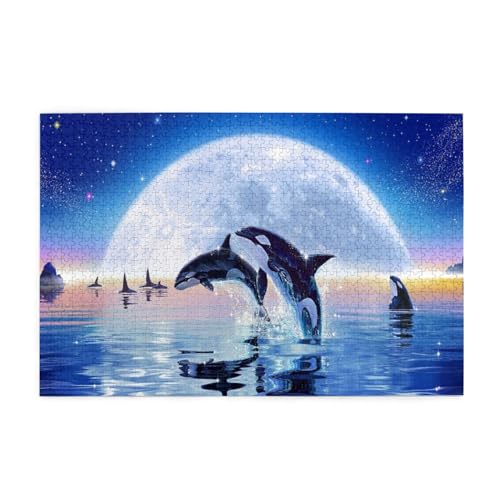 Schote Orcas, Puzzles 1000 Teile Holzpuzzle Spielzeug Familienspiel Wanddekoration von GVCXCSGE