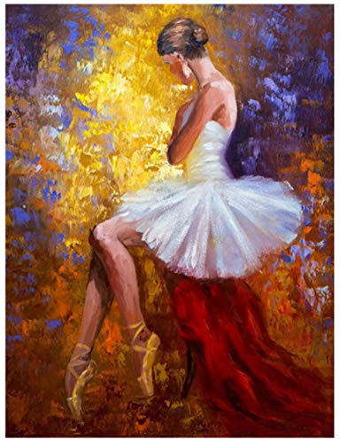 GVNEO Malen Nach Zahlen Gemälde Ballerina Ballett Bild Von Wohnkultur A2(40X50Cm Rahmenlos) von GVNEO