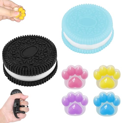 GWAWG 2 Stück Biscuit Stress Relief Toy und 4 x Squishy Spielzeug Mini Katzenpfoten, Taba Squishy, Fufu Squishy für Stressabbau, Sensorisches Quetschspielzeug für Kinder Erwachsene, Autismus GWAWG 2 Stück Biscuit Stress Relief Toy und 4 x Squishy Spielzeug Mini Katzenpfoten, Taba Squishy, Fufu Squishy für Stressabbau, Sensorisches Quetschspielzeug für Kinder Erwachsene, Autismus von GWAWG