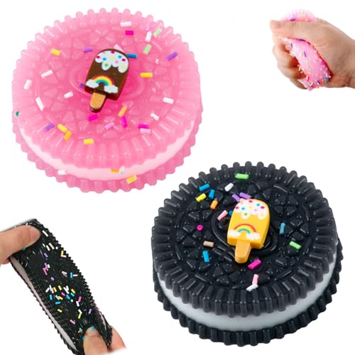 GWAWG 2 Stück Oreo Squishy, Taba Squishy Oreo Stressabbau-Spielzeug, Fufu Squishy Keksspielzeug für Kinder und Erwachsene, ultraweiches Dekompressions-Quetschspielzeug, perfekt für Zuhause, Büro, von GWAWG