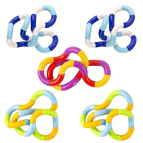 GWAWG 5 Stück Tangle Fidget Toys Stressabbau Twister Spielzeug Stimulieren und Still für Kinder und Erwachsene von GWAWG