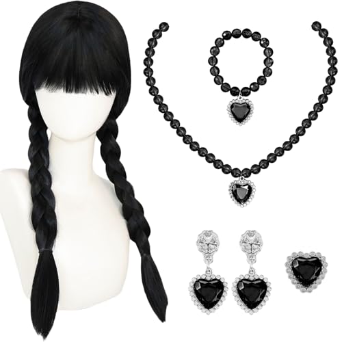 GWAWG Gothic Halloween Kostüm Kinder & Damen – Zombie Horror Komplettes Vampir Kostüm mit Perücke, Schmuck & Accessoires, Dunkles Mädchen Halloween Outfit für Karneval Fasching & Cosplay Party GWAWG Gothic Halloween Kostüm Kinder & Damen – Zombie Horror Komplettes Vampir Kostüm mit Perücke, Schmuck & Accessoires, Dunkles Mädchen Halloween Outfit für Karneval Fasching & Cosplay Party von GWAWG