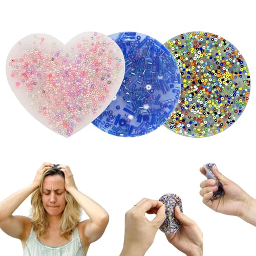 GWAWG Picky Pad, 3 Stück Skin Picking Fidget Spielzeug, Wiederverwendbare Sensorische Stress und Angst Linderung Picking Pad, Rund Herzförmige für Erwachsene Kinder von GWAWG