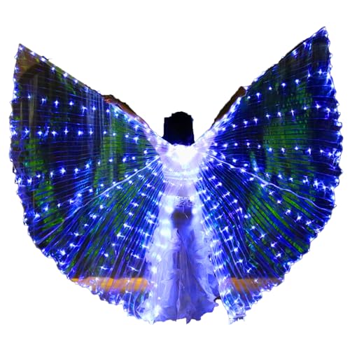 LED Isis Flügel Bauchtanzflügel 360 Grad LED mit 20-100cm Teleskopstab 2 Modi Lichtsteuerung LED Flügel für Erwachsene Schmetterlingsflügel Kinder LED für Bühnenauftritte Halloween (Blau, Kinder) LED Isis Flügel Bauchtanzflügel 360 Grad LED mit 20-100cm Teleskopstab 2 Modi Lichtsteuerung LED Flügel für Erwachsene Schmetterlingsflügel Kinder LED für Bühnenauftritte Halloween (Blau, Kinder) von GWCYMYD
