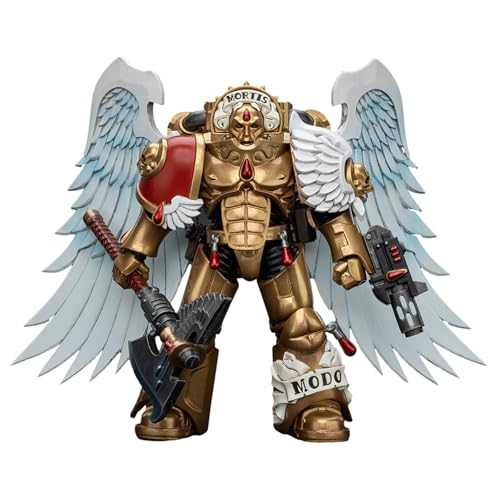 GWTCTOY JoyToy 40K Originallizenz 1:18 Actionfigur, Blood Angels Sanguinary Guard with Encarmine Axe and Inferno Pistol, 12 cm große Bausätze für Sammel-Actionfiguren von GWTCTOY