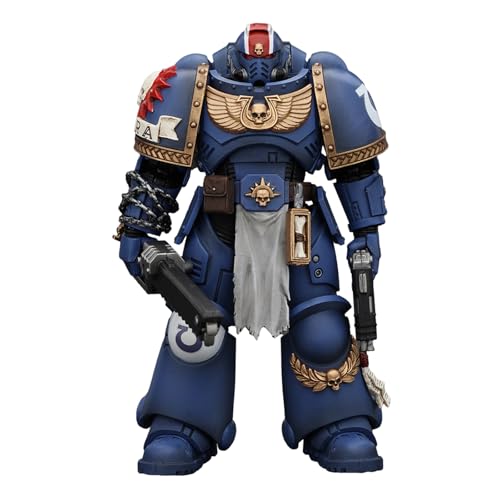 GWTCTOY JoyToy 40K Originallizenz 1:18 Actionfigur, Space Marine Uitramarines Lieutenant Titus, 5,03 Zoll große Bausätze für Sammel-Actionfiguren von GWTCTOY