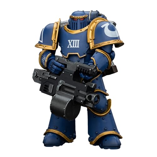 GWTCTOY JoyToy 40K Originallizenz 1:18 Actionfigur, Ultramarines Legion MKIII Tactical Support Squad Legionary with Heavy Bolter, 12CM große Bausätze für Sammel-Actionfiguren von GWTCTOY