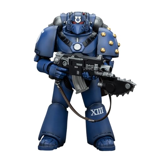 GWTCTOY JoyToy 40K Originallizenz 1:18 Actionfigur, Ultramarines MKVI Tactical Squad Legionary with Bolter Chainblade, 12CM große Bausätze für Sammel-Actionfiguren von GWTCTOY