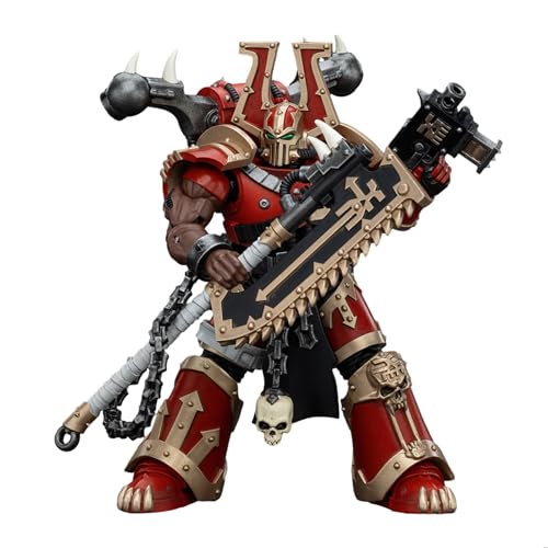 GWTCTOY JoyToy GW 40K Originallizenz 1:18 Actionfigur, World Eaters Khorne Berzerker with Eviscerator Chainaxe, 12.6CM Bausätze für Sammel-Actionfiguren von GWTCTOY