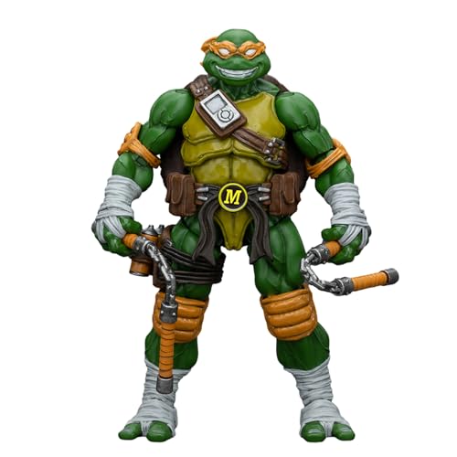 GWTCTOY JoyToy Originallizenz 1:18 Actionfigur, TMNT Series Michelangelo, 10.6 cm Bausätze für Sammel-Actionfiguren von GWTCTOY