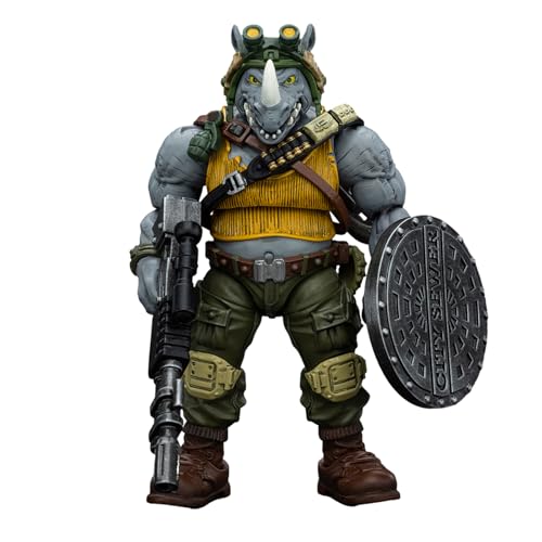 GWTCTOY JoyToy Originallizenz 1:18 Actionfigur, TMNT Series Rocksteady, 11.5CM Bausätze für Sammel-Actionfiguren von GWTCTOY