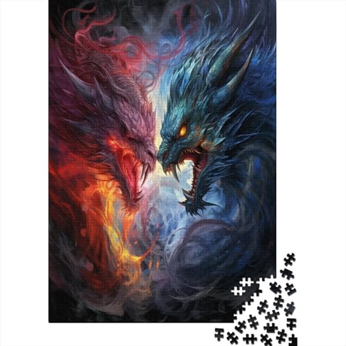 Böser Drache Puzzle 1000 Teile,Puzzle Für Erwachsene, Impossible Puzzle,Puzzle Farbenfrohes Legespiel,GesKükenlichkeitsspiel Für Die Ganze Familie Puzzel 1000pcs (75x50cm) von GWZOYTTDE