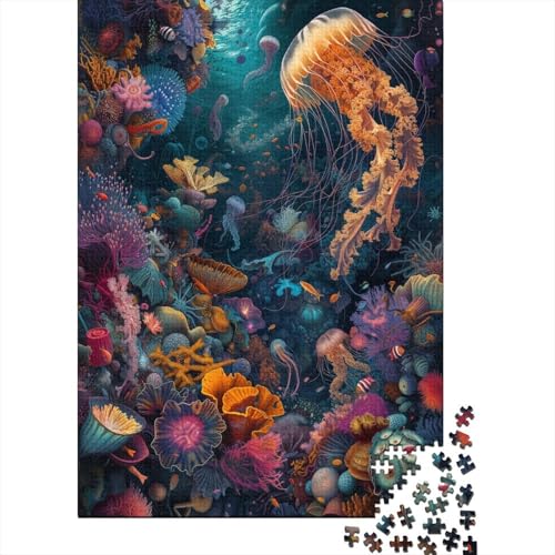 Quallen Puzzlespiel 1000 Teile Jigsaw Puzzle 1000 Puzzle FüR Erwachsene Kinder Senioren Erwachsenen Puzzlespiel Puzzel 1000pcs (75x50cm) von GWZOYTTDE