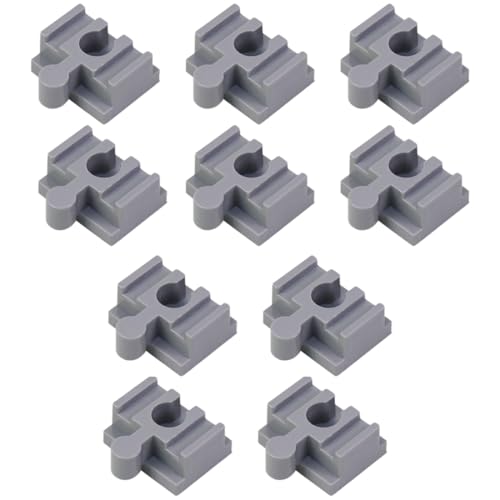 GXGM 10-Teiliges Set Track Connectors Für Brio Duplo Systemverbinder, 4 * 3.2 * 1.9Cm Kompatibler Adapter Gleisverbinder, Universell Kombiniert Beide Systeme Miteinander, Schienenverbinder(Grau,A) von GXGM