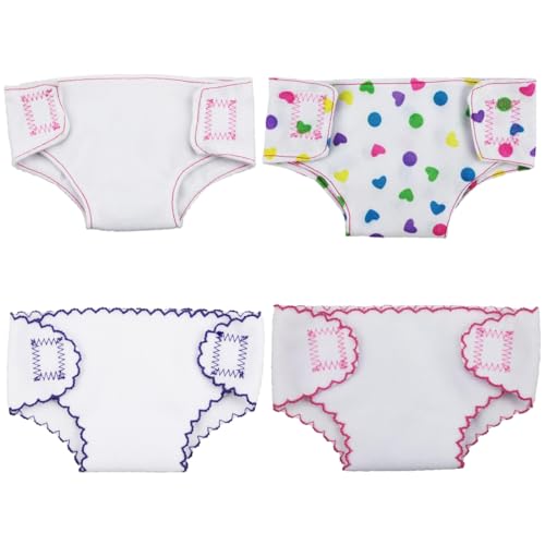 GXGM Puppenzubehör Windel-Babypuppenwindeln, Puppenzubehör Windel, Windeln für Baby Puppen, Babypuppenwindel-Set, wiederverwendbar für mehrere Zwecke, 4 Stück von GXGM