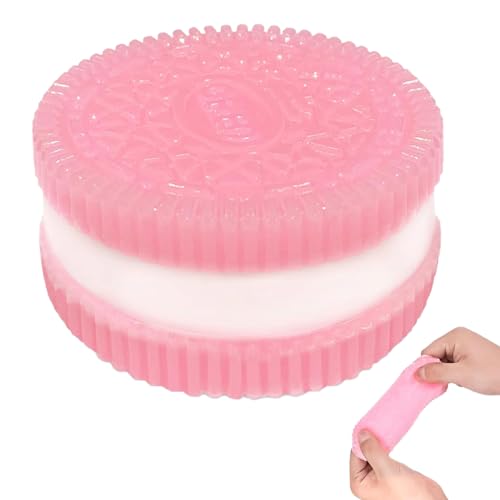 GXGM Squishy Anti-Stress-Spielzeug Keks, Squeeze Toy für Stressabbau, Süße Squishy Stressbälle, Fidget Spielzeug Freunde und Familie (Rosa), 1 Stück von GXGM