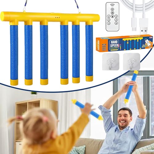 Catching Sticks Game Reaction Training Toy, Falling Sticks Catching Game, Catching Sticks Game for Kids and Adults, Reaction Game Eye Training Toy, 3 Adjustable Speed (Blue) von GXHNB