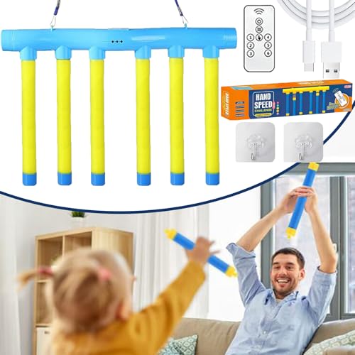 Catching Sticks Game Reaction Training Toy, Falling Sticks Catching Game, Catching Sticks Game for Kids and Adults, Reaction Game Eye Training Toy, 3 Adjustable Speed (Yellow) von GXHNB