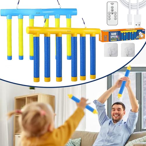 Catching Sticks Game Reaction Training Toy, Falling Sticks Catching Game, Catching Sticks Game for Kids and Adults, Reaction Game Eye Training Toy, 3 Adjustable Speed (Yellow+Yellow) von GXHNB