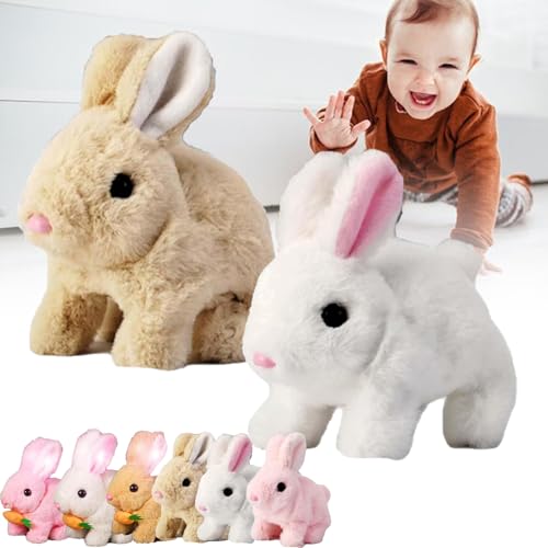 GXHNB Bunby - My Realistic Bunny Toy, Vitality Bliss Bunny Stuffed Animals, Bunny -Bunny Realistic Bunny, Bunbi Realistic Bunny, Realistic Bunny That Moves Toys for Kids (2pcs-c) von GXHNB