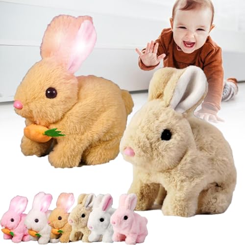 GXHNB Bunby - My Realistic Bunny Toy, Vitality Bliss Bunny Stuffed Animals, Bunny -Bunny Realistic Bunny, Bunbi Realistic Bunny, Realistic Bunny That Moves Toys for Kids (Brown*2pcs) von GXHNB