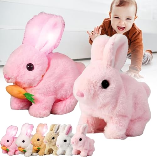 GXHNB Bunby - My Realistic Bunny Toy, Vitality Bliss Bunny Stuffed Animals, Bunny -Bunny Realistic Bunny, Bunbi Realistic Bunny, Realistic Bunny That Moves Toys for Kids (Pink*2pcs) von GXHNB