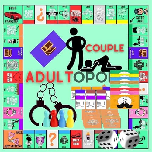 GXJIXF Brettspiel Adultopoly, Paarspiele für Erwachsene, Adultopoly Brettspiel, lustiges Monopoly-Spiel für Erwachsene für Paare, Brettspiel für Verabredungen (1Pcs) von GXJIXF