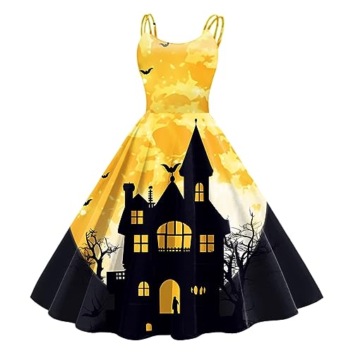 GXYANiaoy Halloween Kleid Damen, Cosplay Party Kleider Mittelalterliches Halloween Kleidung mit Trompetenärmel Retro Kostüm Fasching Renaissance Mittelalter Kleid Gothic Kawaii Viktorianisches Kleid von GXYANiaoy