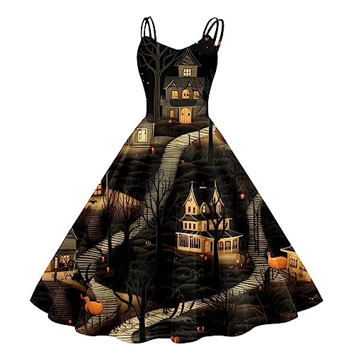 GXYANiaoy Halloween Kostüm Damen, Party Gothic Maxikleid Fasching mit Trompetenärmel Kleider Retro Kawaii Viktorianisches Kleid Karneval Traditionelles Kostüm Renaissance Mittelalterliches Kleidung von GXYANiaoy