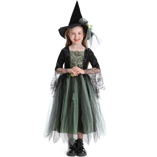 GXYANiaoy Kinder Halloween Kostüm, Hexe Zauberer Kinder Rollenspiel Kostüme Mittelalter Kinder Kleidung, Für Cosplay Karneval Verkleidung Party, Kostümpartys, Bühnenauftritte, Kostümzubehör von GXYANiaoy