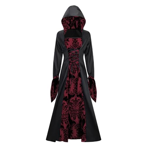 GXYANiaoy Kleid Mittelalter Damen, Halloween Renaissance Cosplay Kostüm Kleider Kawaii Gothic Party Traditionelles Kleidung Mit Trompetenärmel Retro Karneval Fasching Maxikleid Viktorianisches Kleid von GXYANiaoy