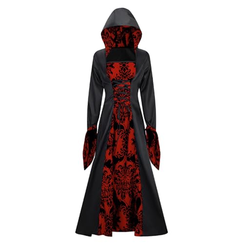 GXYANiaoy Kleid Mittelalter Damen, Halloween Renaissance Cosplay Kostüm Kleider Kawaii Gothic Party Traditionelles Kleidung Mit Trompetenärmel Retro Karneval Fasching Maxikleid Viktorianisches Kleid von GXYANiaoy