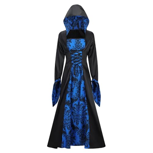 GXYANiaoy Kleid Mittelalter Damen, Halloween Renaissance Cosplay Kostüm Kleider Kawaii Gothic Party Traditionelles Kleidung Mit Trompetenärmel Retro Karneval Fasching Maxikleid Viktorianisches Kleid von GXYANiaoy