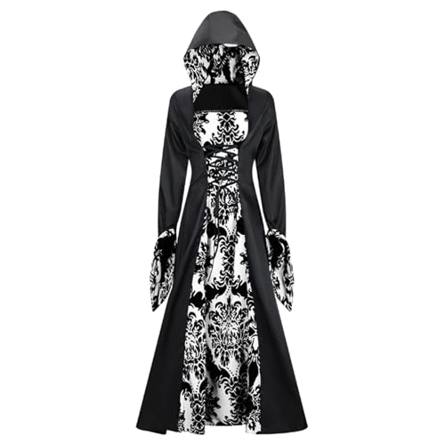 GXYANiaoy Kleid Mittelalter Damen, Halloween Renaissance Cosplay Kostüm Kleider Kawaii Gothic Party Traditionelles Kleidung Mit Trompetenärmel Retro Karneval Fasching Maxikleid Viktorianisches Kleid von GXYANiaoy