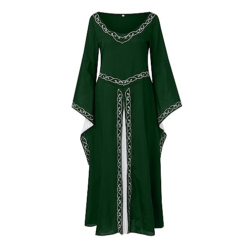 GXYANiaoy Kleid Mittelalter Damen, Party Retro Cosplay Renaissance Viktorianisches Kleid Kawaii Gothic Karneval Maxikleid Kleider Fasching Traditionelles Halloween Mit Trompetenärmel Kostüm Kleidung von GXYANiaoy