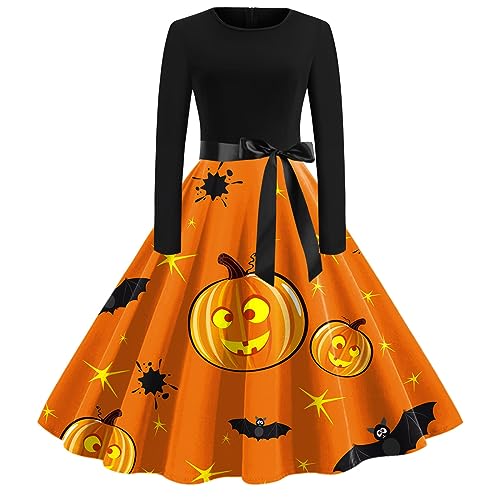 Halloween Kleid Damen, Renaissance Karneval Kleider Gothic Party Maxikleid Traditionelles Mittelalterliches Kleidung Cosplay Fasching Viktorianisches Kleid Kawaii mit Trompetenärmel Mittelalter Kleid von GXYANiaoy