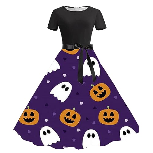 Halloween Kostüm Damen, Kawaii Karneval Mittelalter Kleid Cosplay Retro Kostüm Gothic Fasching Viktorianisches Kleid mit Trompetenärmel Renaissance Kleider Halloween Mittelalterliches Maxikleid von GXYANiaoy