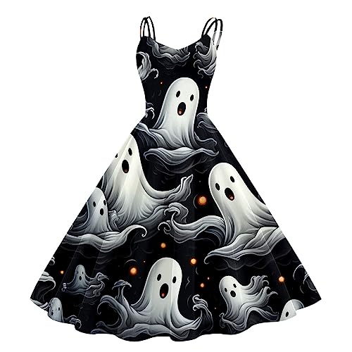 Mittelalter Kleid Damen, Kawaii Mittelalterliches Kleider Gothic Halloween Maxikleid Retro Renaissance Kostüm mit Trompetenärmel Traditionelles Viktorianisches Kleid Karneval Fasching Kleidung von GXYANiaoy